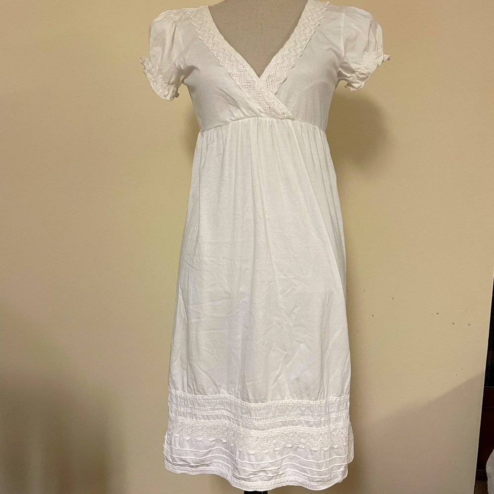 Prana White Organic Cotton Dress Size SM